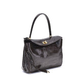 Bolsa de ombro Balenciaga Rodeo em couro com estampa de crocodilo